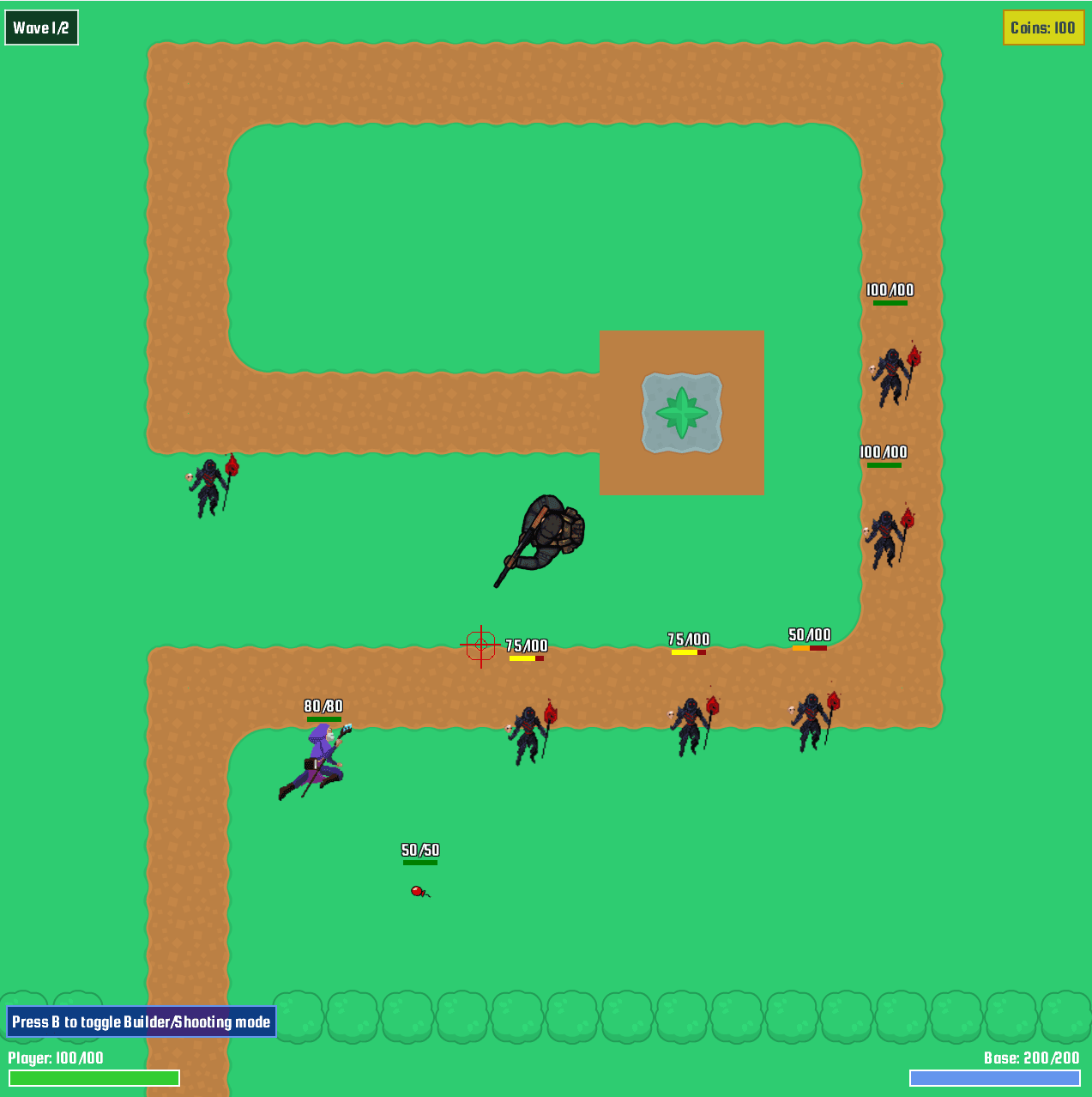 Project Zomboid gameplay screen with waves, coins, and enemy AI
